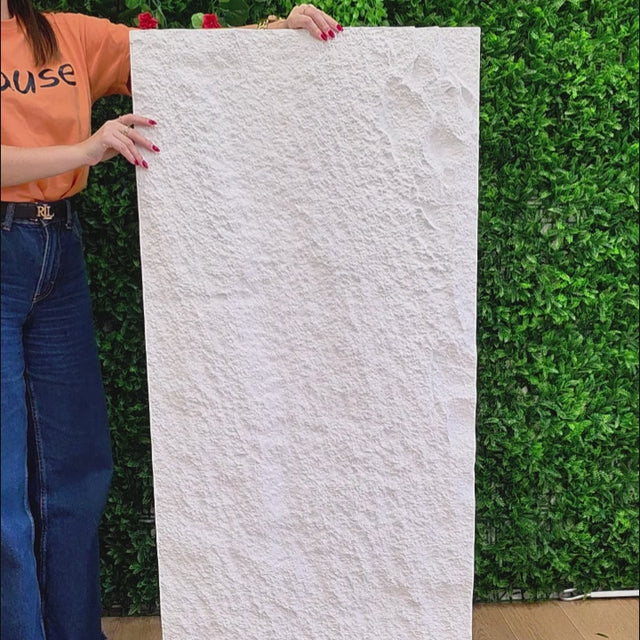 Painel de parede 3D efeito pedra branco 120cm x 60cm
