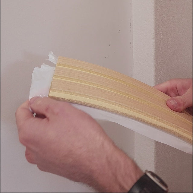 Painel ripado em rolo autoadesivo - bege/castanho claro