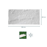 Painel de parede 3D efeito pedra branco 120cm x 60cm