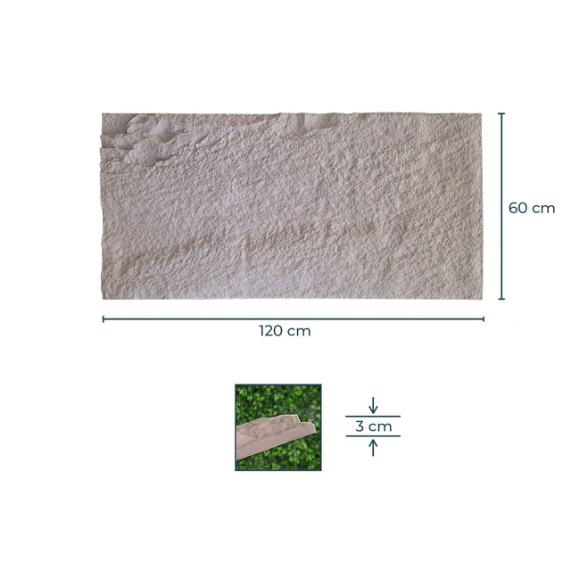 Painel de parede 3D efeito pedra taupe 120cm x 60cm