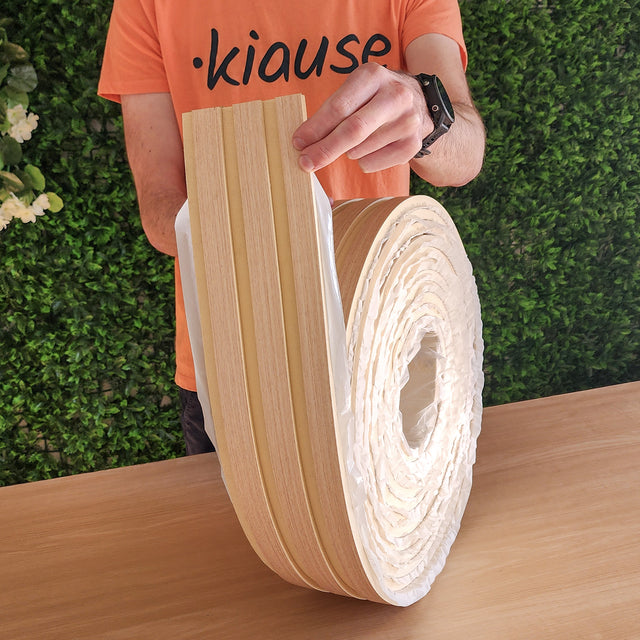 Painel ripado em rolo autoadesivo - bege/castanho claro