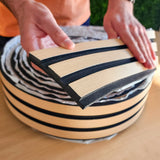 Painel ripado em rolo autoadesivo - preto/castanho claro