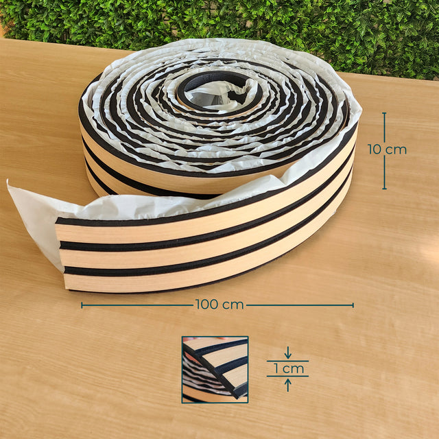 Painel ripado em rolo autoadesivo - preto/castanho claro