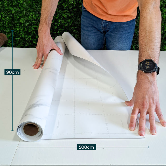 Rolo adesivo decorativo Mármore branco 90cm x 5m